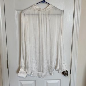 H&M, white, statement piece blouse. XL